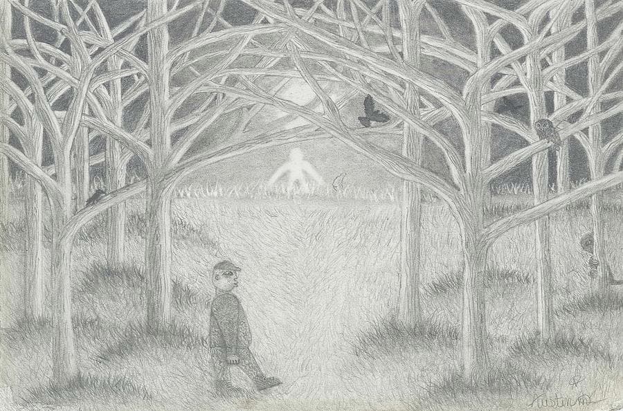 The Promise by Austin M. Collings — Pen & ink on paper, 2023