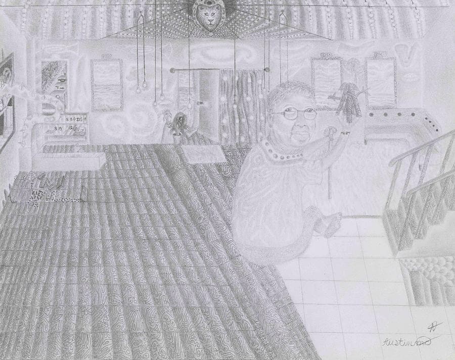 L.I.P. — Live in Peace by Austin M. Collings — Pen & ink on paper, 2024